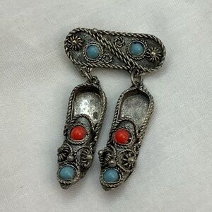 Bedouin Shoes Pin Yemeni Tribal Vintage
